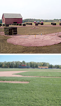 MSW compost on athletic field