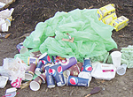 contaminant materials included cup lids, straws and styrofoam