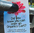 Promotional tag for organics cart