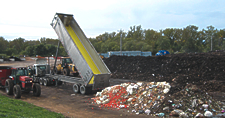 food waste arrives at compost site
