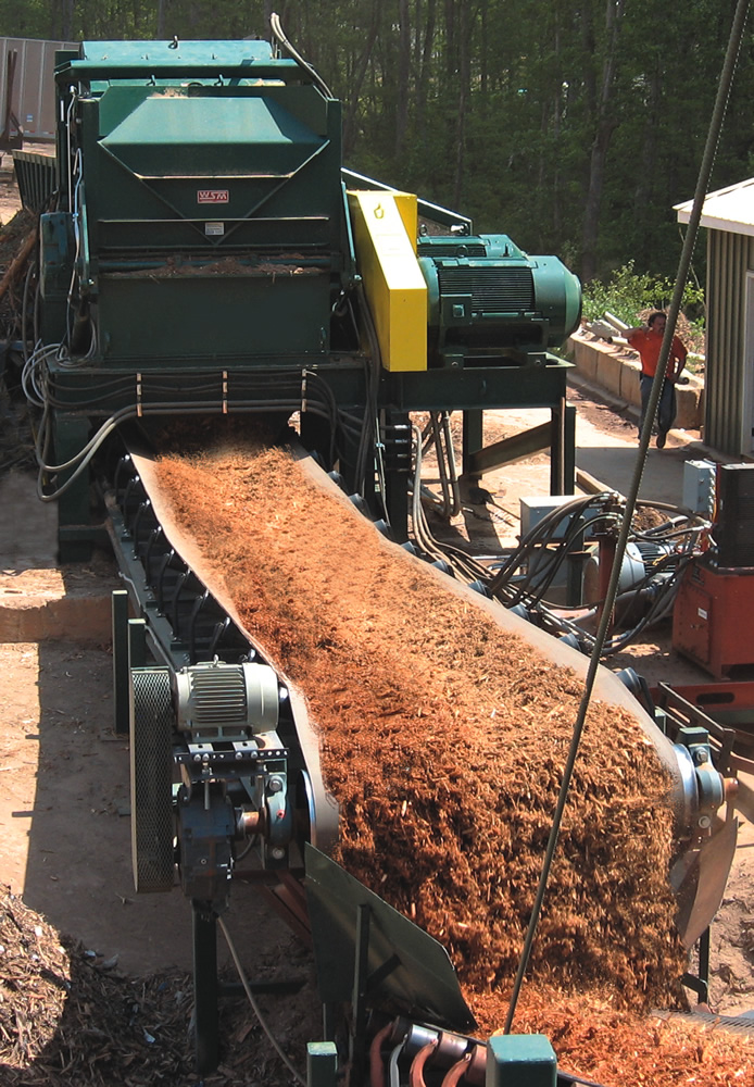 Softwood bark on the West Coast sells as a premium product. After processing, it is typically bagged for market.