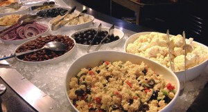 Leftover food from one meal can be “repurposed” for the next meal, such as pasta salad for the salad bar.