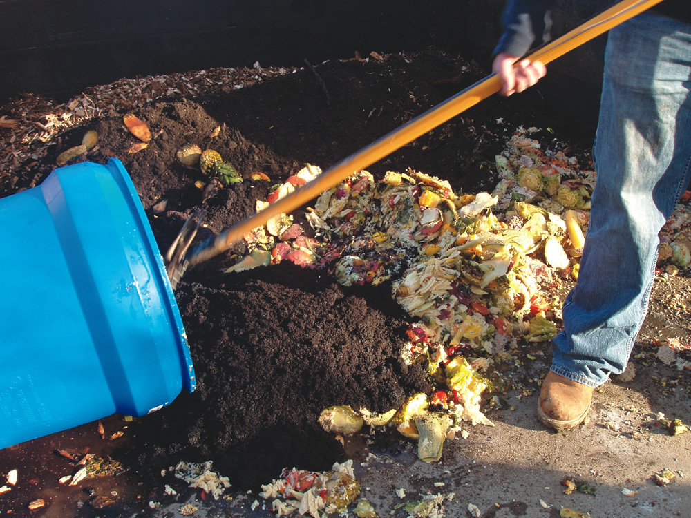 Student workers at St. John’s University built the composting system.