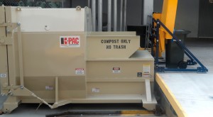 A new cement slab was installed for the compactor. A cart tipper is on the loading dock (on right).