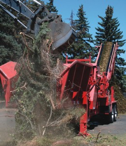 Availability of fairly inexpensive power factored into the county’s decision to purchase a Morbark electric-powered horizontal grinder.