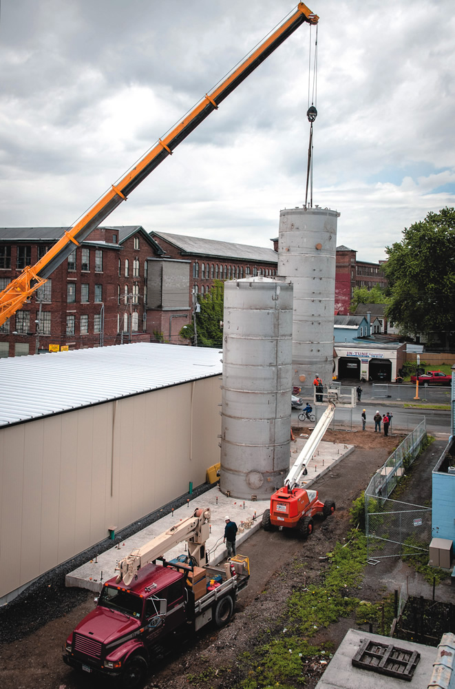F. X. Matt Brewing Co. installs an anaerobic treatment system and combined heat and power equipment to generate electricity in Utica, New York.