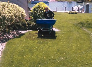 Following core aeration, one to three cubic yards of a quality compost/vermicompost blend are applied per 10,000 square feet with a self-propelled, motorized top dresser.
