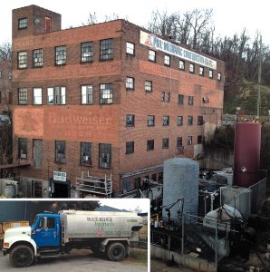 Blue Ridge Biofuels buys and collects used vegetable oil from about 500 accounts in western North Carolina. It produces three blends in a former grocery warehouse and delivers fuels (inset) to about a half dozen gas stations in Asheville.