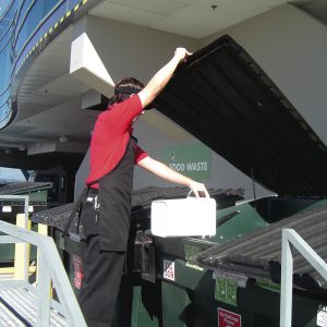 PDX provides a central collection point for the food waste from the various restaurants. Diverted organics represent about 6 percent of materials recycled at the airport. PDX provides a central collection point for the food waste from the various restaurants. Diverted organics represent about 6 percent of materials recycled at the airport.