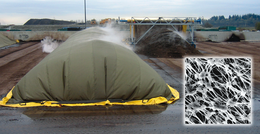 The Gore cover system uses fabric covers made of a layer of ePTFE (see close-up) sandwiched between two layers of polyester for structure.