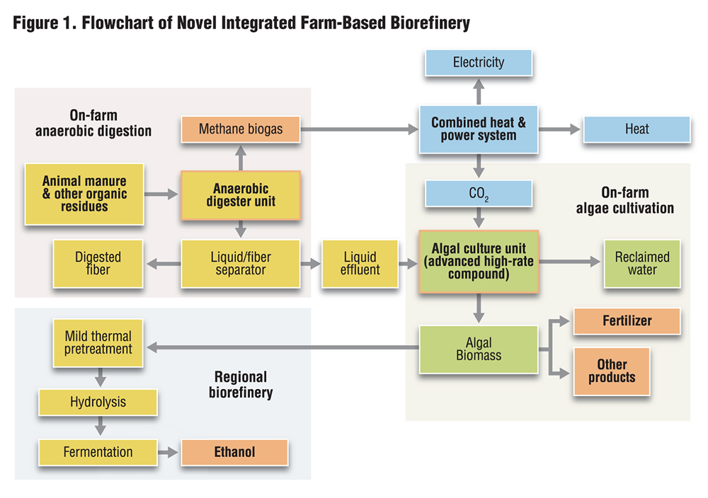 Figure 1. Flowchart of Novel Integrated Farm-Based Biorefinery