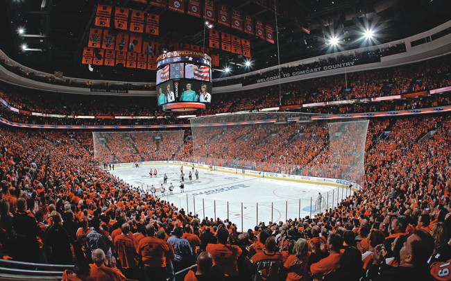 The Wells Fargo Center, home of the Philadelphia Flyers and Philadelphia 76ers, added front-of-the-house organics collection to its back of the house program in 2011. 