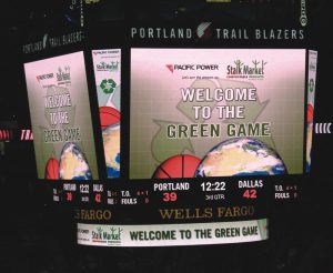 The Portland Trail Blazers, along with three professional sports teams in Seattle and the Vancouver Canucks, were the inaugural team members of the Green Sports Alliance.