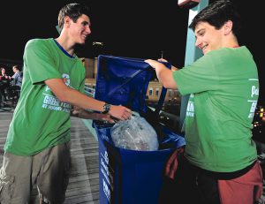 At Fenway Park, the Red Sox “Green Team” collects plastic bottles and cups during home games. Photo courtesy of Boston Red Sox 