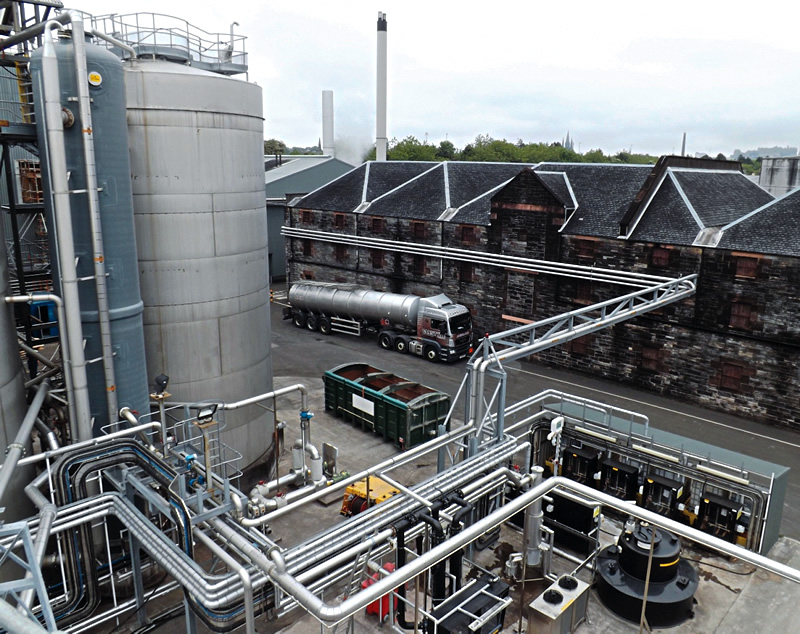 North British Distillery's biogas powered combined heat and power system in Edinburgh, Scotland.