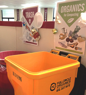 Source separated organics are collected from all of Mankato public schools in 64-gallon carts. 
