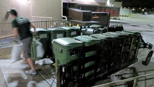 Food scraps are collected from commercial accounts in 35- and 68-gallon wheeled carts. Customers include supermarkets, restaurants, hospitals and schools.