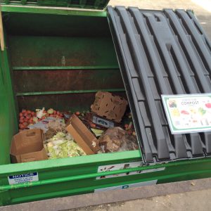 Seven grocery stores are participating in Cupertino’s Food Recovery Challenge (example of container above). A total of 2,000 tons of food waste has been diverted.