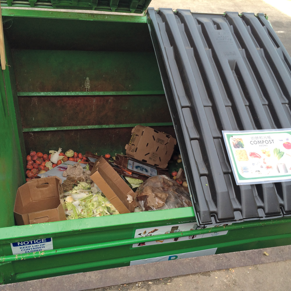 Seven grocery stores are participating in Cupertino’s Food Recovery Challenge (example of container above). A total of 2,000 tons of food waste has been diverted.