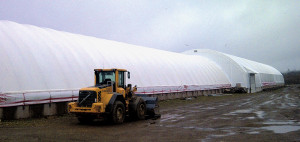 SPEC Environmental Solutions processes 8,000 tons of organic waste from the regional mink and fishing industries each year, all under the cover of three Britespan fabric structures, totaling 31,000 sq. ft. 
