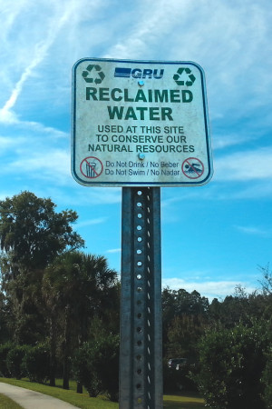 Reclaimed water has been treated to beneficial use standards in centralized wastewater treatment plants. End uses include agricultural, golf course and landscape irrigation, and groundwater recharge.