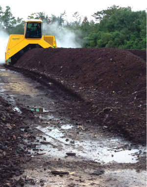 Horry County's (South Carolina) Backhus compost windrow turner