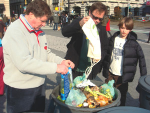 Union Square Greenmarket food scraps drop-off, circa 2014.