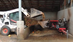 Food waste headed for digestion at Sensenig Dairy in Kirkwood, Pennsylvania.