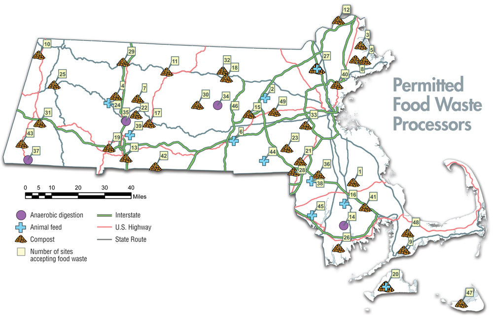 Massachusetts permitted food waste processors