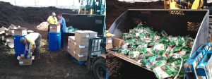 Employees at the Amboy facility manually depackaged a load of lettuce that arrived in a 53-foot trailer.