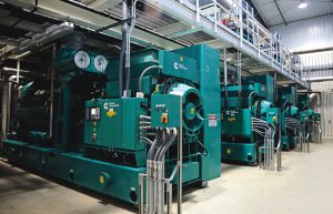 Four combined heat and power generators have a production capacity of 8 MW of electricity.