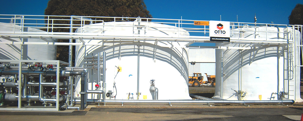 CleanWorld high solids anaerobic digester in Sacramento (CA), located at a solid waste transfer station.