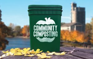 Community Composting provides branded 4-gallon containers to residential customers.