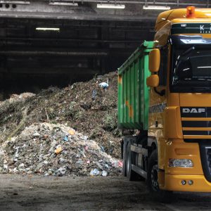 The Augsburg facility processes household biowaste, including yard trimmings commingled with food waste, along with landscape waste. Residents are allowed to use biodegradable bags and paper wraps to contain the biowaste.