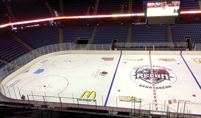 The 225,000 sq. ft. Citizens Business Bank Arena in Los Angeles, home of the Ontario Reign, uses reclaimed water to make the ice for its hockey rink. Dechlorination is needed to make the ice clear.