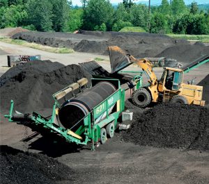 Compost is screened to three-eighth-inch minus, and marketed in bulk locally. 