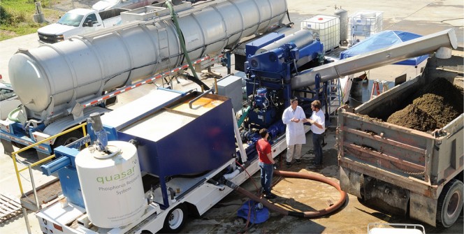 The quasar energy group’s Phosphorus Recovery System was evaluated by The Ohio State University and found to recover phosphorus (P) at an efficiency rate of about 99.57 percent.