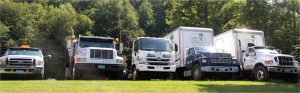 A variety of trucks — from roll-offs to refrigerated — are used to collect food scraps, transport food processing residuals to anaerobic digesters and deliver food donated by generators to area food rescue organizations.