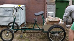 All pizza boxes are sent to the composting facility. A few students are enlisted each term to transport boxes using a cargo bike to a central point for collection.