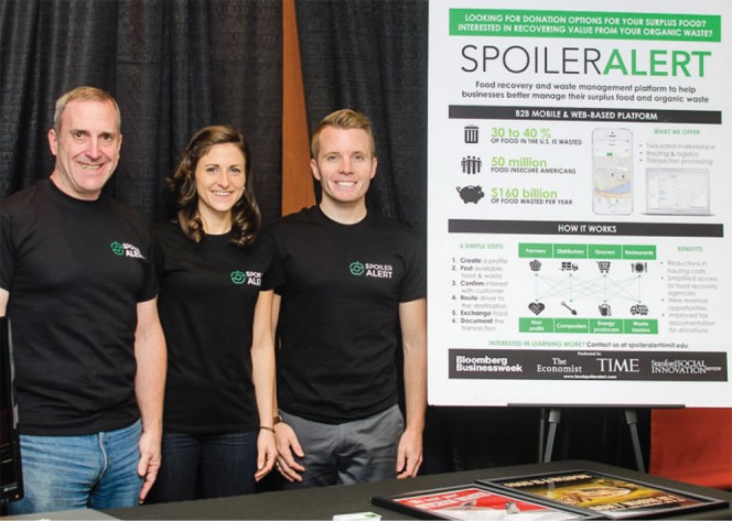Cofounders Emily Malina, Ricky Ashenfelter and Marty Sirkin launched Spoiler Alert — a business-to-business web-based marketplace that allows food producers and wholesalers to connect with food rescue nonprofits and other organizations to redistribute surplus food.