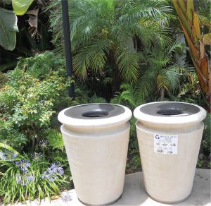 Paired recycling and trash containers have been deployed throughout the Town & Country Resort property making recycling visible and convenient.