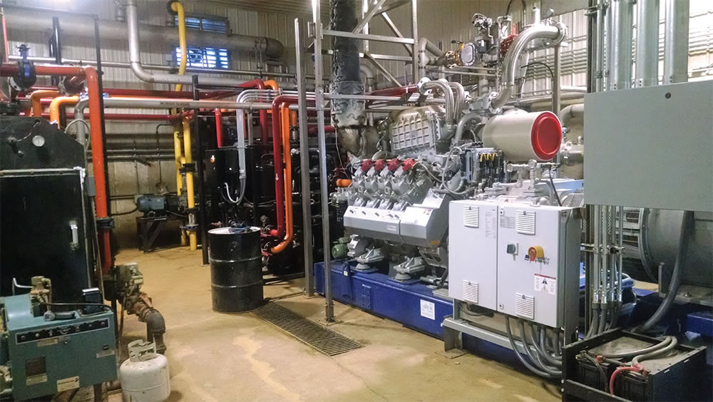 As part of the expansion, Norm-E-Lane installed a combined heat-and-power unit made by MTU Onsite Energy. The engine is rated at 763 kW, but is limited to producing 600 kW per the dairy’s power purchase agreement.