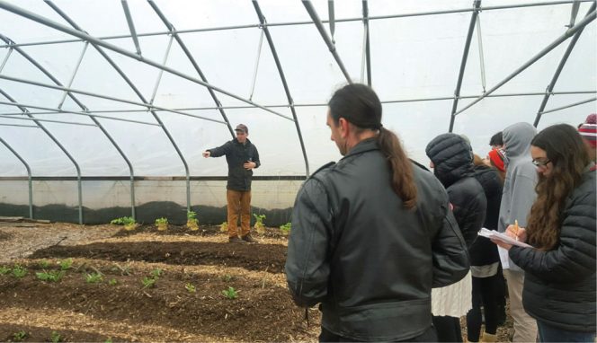 Rid-All, an urban farm in Cleveland, has four hoop houses and two greenhouses. Compost made from vegetative food scraps dropped off by Rust Belt Riders is used on the farm.