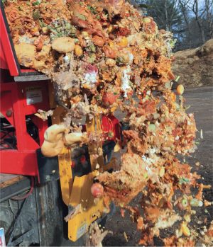 Source separated organics from grocery stores and schools — about 15 tons/week — are being collected. Photo by Jeff Demers
