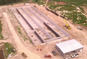 Interior construction of the anaerobic digester.