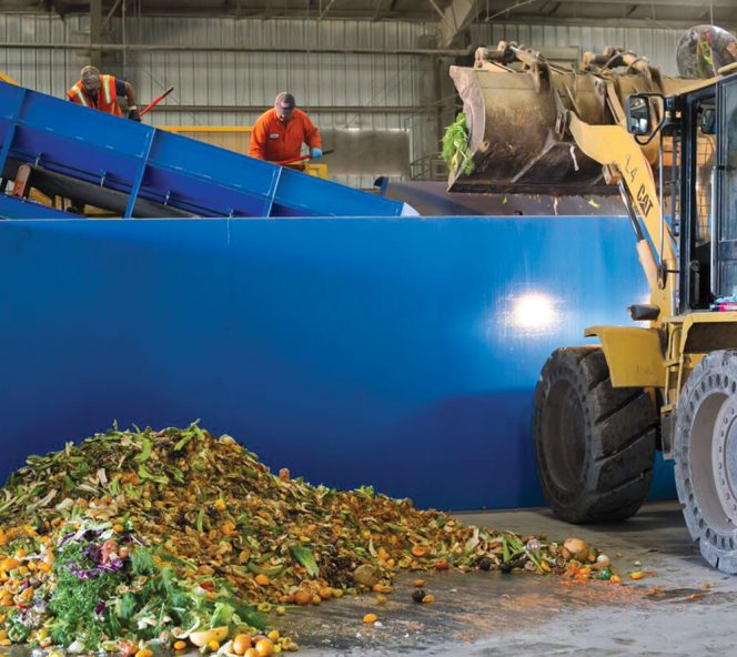 Central Marin Sanitation Agency (CMSA) in San Rafael, California receives commercial food waste collected and preprocessed by Marin Sanitary Service, then taken to CMSA for codigestion. 