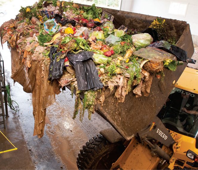 Source separated organics collected through a contract with ecomaine are brought to Exeter Agri-Energy where they are processed to remove contaminants and create a slurry to feed to the digester.