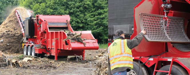 Rotochopper B66 horizontal grinder with built-in screen changing system at Purple Cow Organics