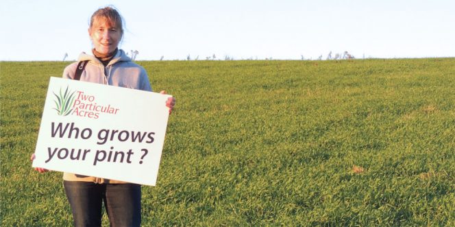 Gail Kozel Foley in malt field