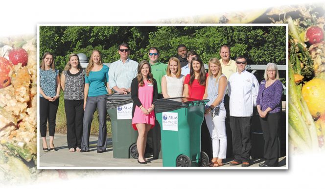 The Columbia Metropolitan Convention Center, with the help of its chef, Tommy Kasperski (second from right) and Atlas Organics, diverted 18,000 pounds via donation and composting in the first year of the program.